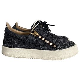 Tênis Frankie Giuseppe Zanotti em couro preto Preto