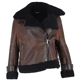 Canada Goose-Canada Goose Shearling Jacket in Brown Sheepskin Leather-Brown