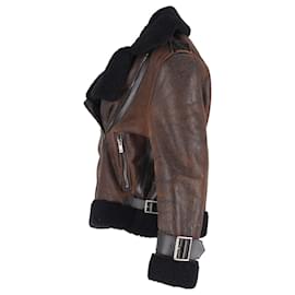 Canada Goose-Canada Goose Shearling Jacket in Brown Sheepskin Leather-Brown