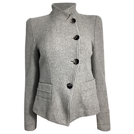 Giorgio Armani Asymmetric Jacket in Grey Wool Grey