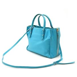 Balenciaga-Balenciaga Leather Turquoise Mini Handbag-Blue