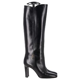 Botas Jane 90mm em couro preto Saint Laurent Preto