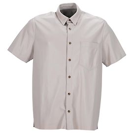 Nanushka Short Sleeve Button-Down Shirt in Beige Polyester Beige
