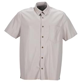 Nanushka-Nanushka Short Sleeve Button-Down Shirt in Beige Polyester-Beige