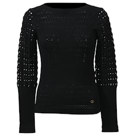 Louis Vuitton-Louis Vuitton Crewneck Knit Sweater in Black Viscose-Black