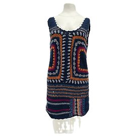 SESSUN Vestidos T.Internacional M Algodón Azul marino