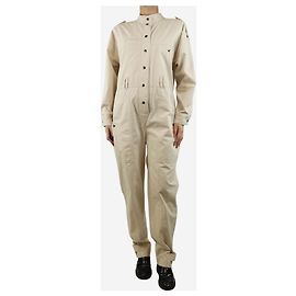 Isabel Marant Etoile Mono de algodón con cinturón Ivory Ruthel - talla UK 10 Crudo