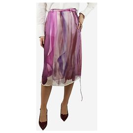Acne Jupe midi imprimée violette - taille UK 8 Violet