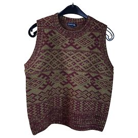 Soeur Virgo Ärmellose Weste Jacquard Wollmischung Pflaume Khaki Mehrfarben