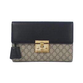 Gucci PADLOCK 432125 KHNKG Clutch Bag Black Beige