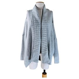 All Saints Able Cardigan offene Schultern Grau Grau