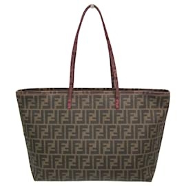 Fendi-Fendi Zucca Women's PVC Shoulder Tote Bag-Brown