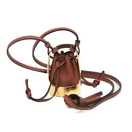 Colar pendente em forma de bolsa Balloon Loewe Marrom Dourado