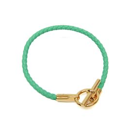 Hermès Pulseira de couro Hermes Glennan H071681F Dourado Outro Verde
