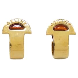 Céline-Celine Brown Clip Earrings-Brown