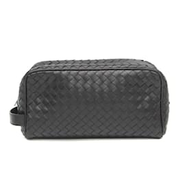 Bottega Veneta-Bottega Veneta Intrecciato Men's Leather Clutch Bag-Black