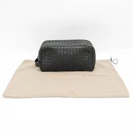 Bottega Veneta-Bottega Veneta Intrecciato Men's Leather Clutch Bag-Black