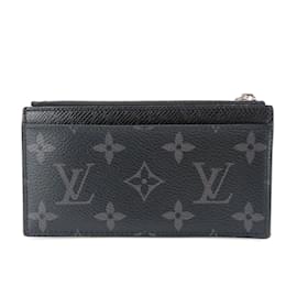 Louis Vuitton-Louis Vuitton Taiga Monogram Eclipse Coin Purse-Black,Other,Grey,Monogram