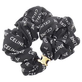 Céline Celine Seidenscrunchie Schwarz Golden