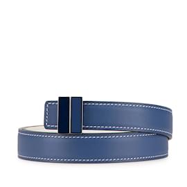 Hermès-Hermes Women's Belt in Blue and White-White,Blue