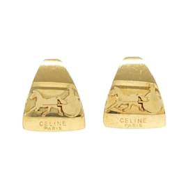 Céline-Celine Gold Clip Earrings-Golden