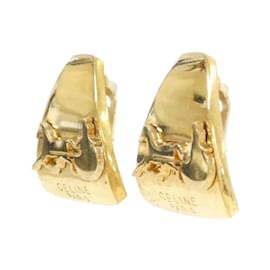 Céline-Celine Gold Clip Earrings-Golden