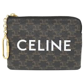 Céline-Celine 10C662CA2 Coin & Key Case-Black