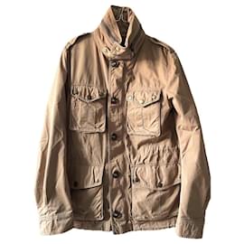 Burberry Brit-Burberry camel cotton safari parka style-Caramel,Camel