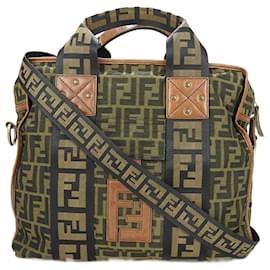 Fendi-Fendi Zucca Handbag-Brown