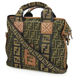 Fendi-Fendi Zucca Handbag-Brown