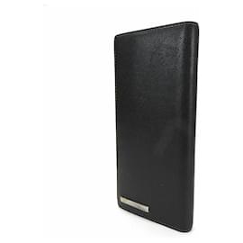 Cartier-Cartier Santos Black Leather Long Wallet-Black