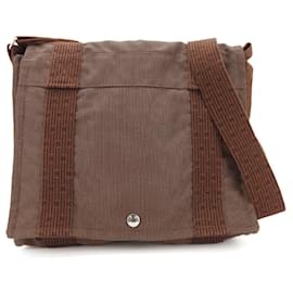 Hermès-Hermes Basas PM Yell Line Canvas Shoulder Bag-Brown