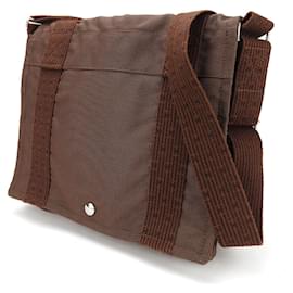 Hermès-Hermes Basas PM Yell Line Canvas Shoulder Bag-Brown