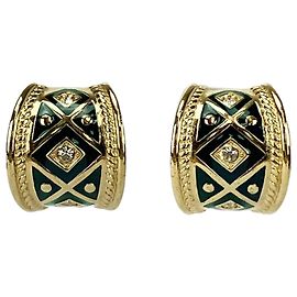 Orecchini a clip oro e verde Burberry D'oro Verde