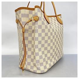Louis Vuitton-Louis Vuitton Damier Azur Neverfull MM Tote Bag-White