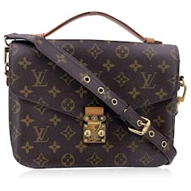 Louis Vuitton-Monogram Canvas Pochette Metis Handbag Shoulder Bag-Brown