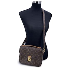 Louis Vuitton-Monogram Canvas Pochette Metis Handbag Shoulder Bag-Brown
