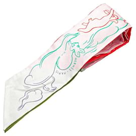 Hermès-Hermes Twilly Mille Lapins Scarf-Pink,Red