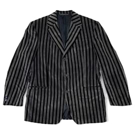Gianni Versace-Gianni Versace striped men's jacket-Black,Grey