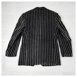 Gianni Versace-Gianni Versace striped men's jacket-Black,Grey
