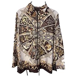 Hermès-Hermès Silk Shirt - "In the Land of Spices"-Multiple colors,Prune