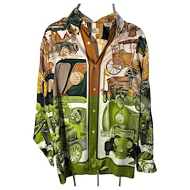 Hermès-Hermès Silk Shirt - Automobile-Multiple colors,Golden,Green,Light brown