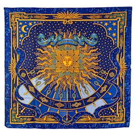 Hermès-Hermes Carre 90 CARPE DIEM Scarf-Blue