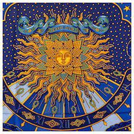 Hermès-Hermes Carre 90 CARPE DIEM Scarf-Blue