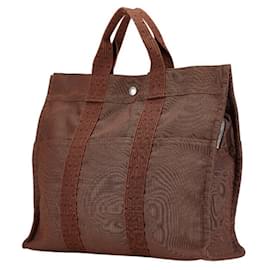 Hermès-Sac à main MM de la ligne Air d'Hermès-Marron