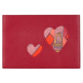 Hermès Hermes Petite H Seidentasche in Herzform Rot Bordeaux