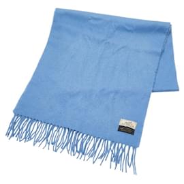 Hermès-Hermes Blue Cashmere Shawl-Blue