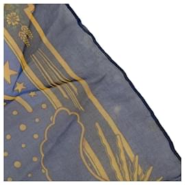 Hermès-Hermes Carre 45 Petit Carpe Diem Scarf-Blue,Multiple colors