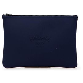 Hermès Hermes Truss Flat Neoban MM Pouch Navy blue