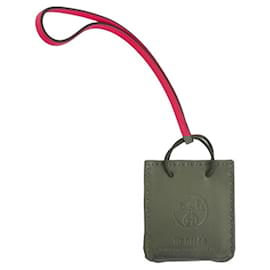 Hermès-Hermes Pink Agneau Milo Handbag Charm-Pink